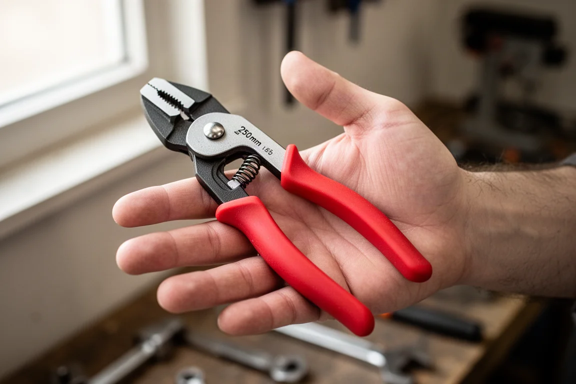 Kompakte Cobra 250 Zange in einer Hand gehalten, um die Passform des Griffes zu zeigen