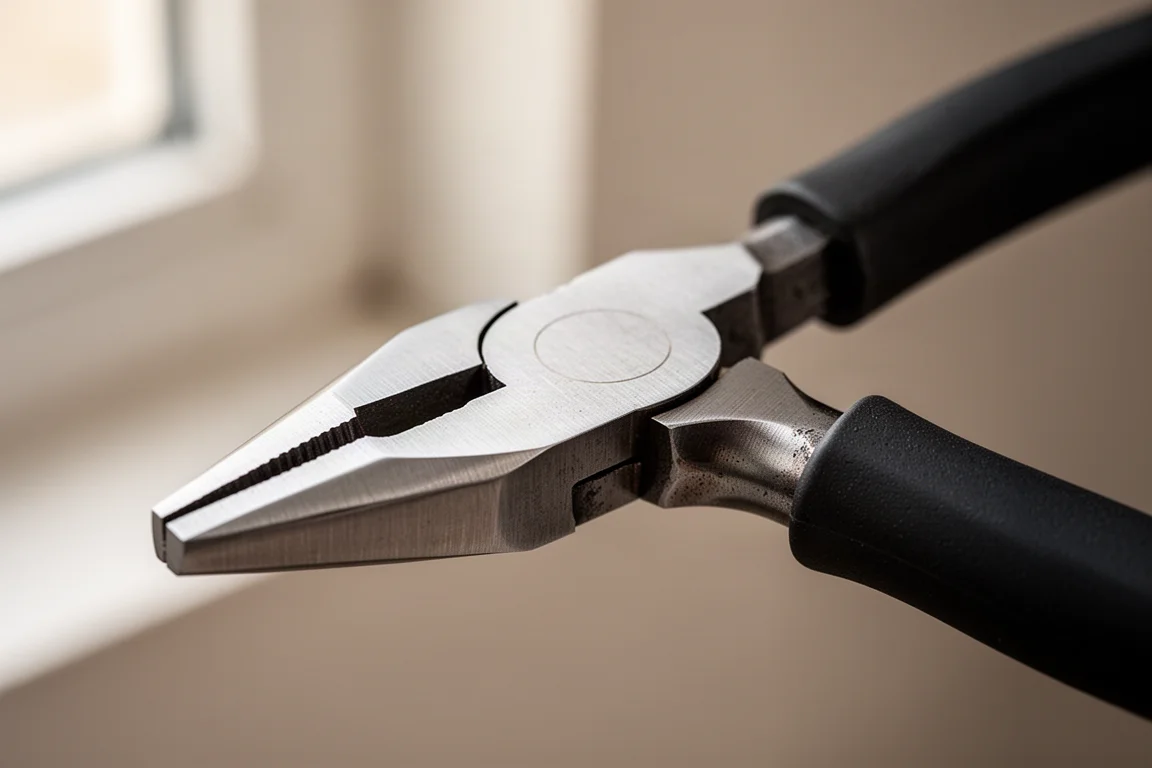 Forged pliers handle showing polished edges and fine surface finish