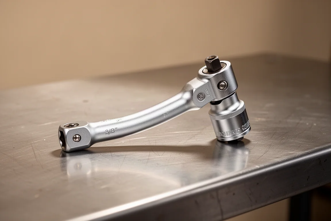 Wobble extension bar with a socket pivoting at a slight angle