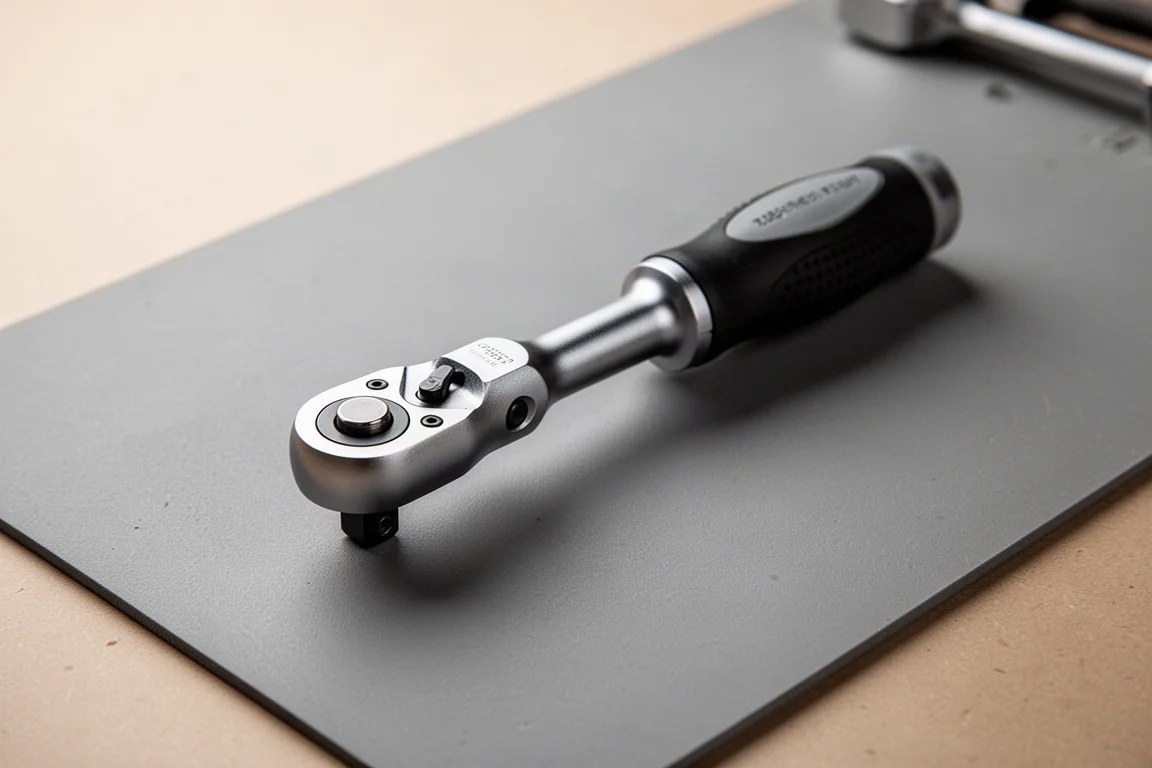 Adapter als Handdreher auf dem Ende einer kleinen Ratsche verwendet