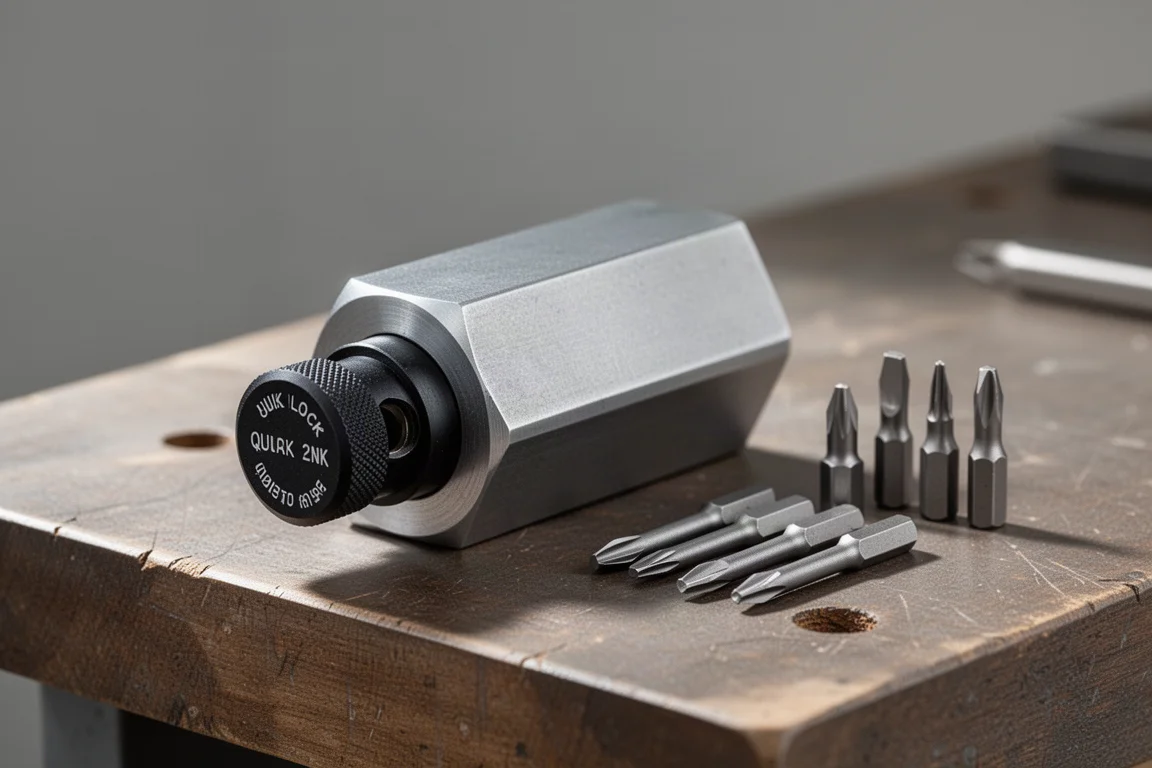 Kobalt Speed Fit nail setter con punzoni intercambiabili su un banco da lavoro