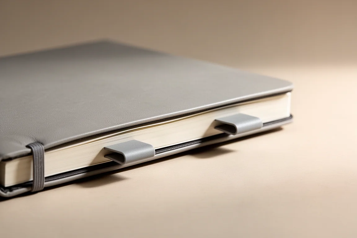 Planner sections marked with subtle index clips for quick flipping
