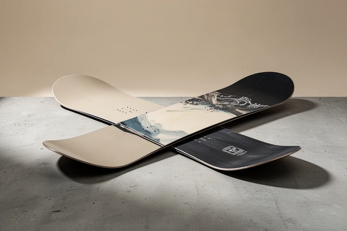Deska snowboardowa Korua Cafe Racer na neutralnej betonowej powierzchni