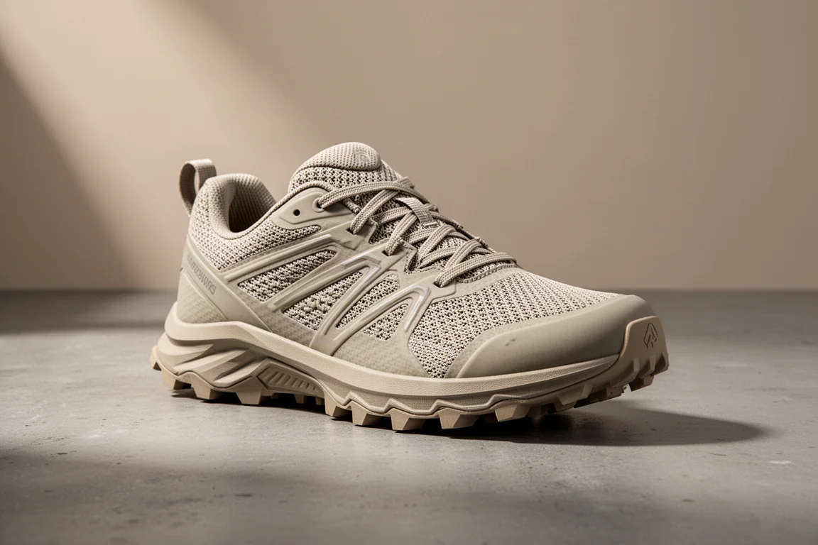 La Sportiva Akasha 2 trail running shoe on a concrete surface