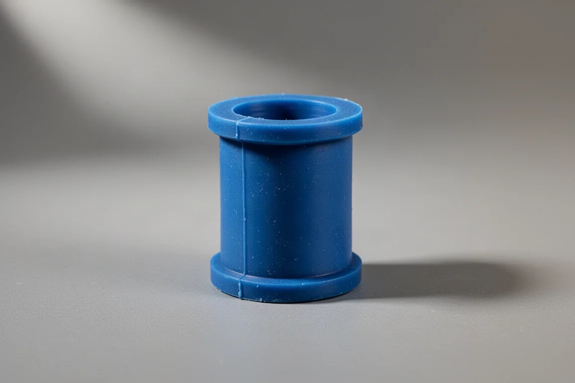 Camera di spera rotativa CNC Laylax Prometheus con gomme blu e viola su una superficie nera opaca