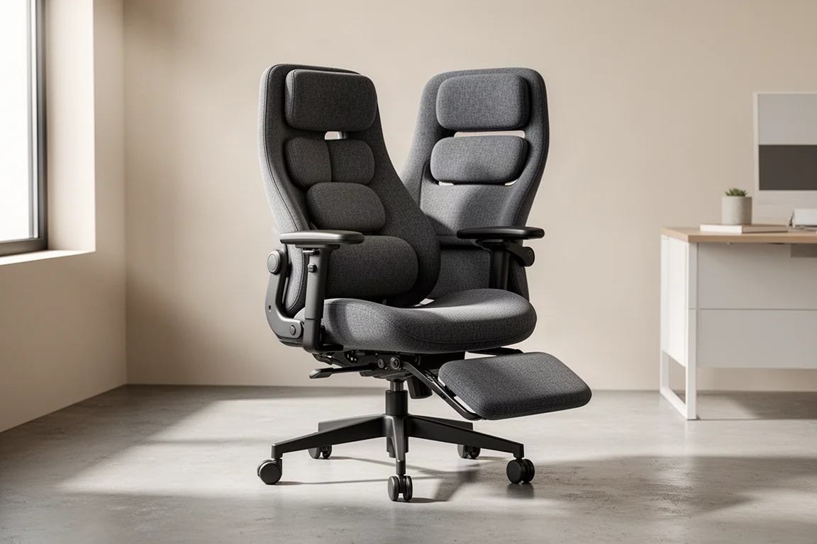 Leabher Novus Omni ergonomic chair in a minimalist home office