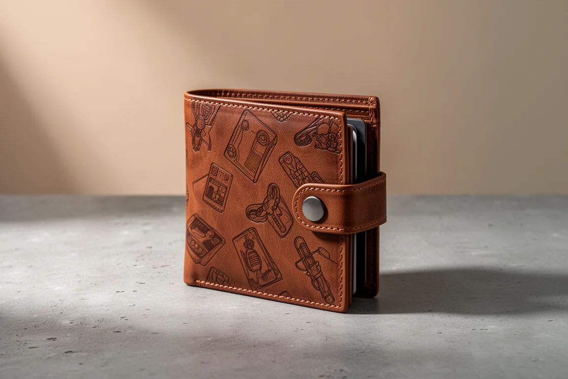 Genuine Leather Bifold Wallet with Coin Pocket product image