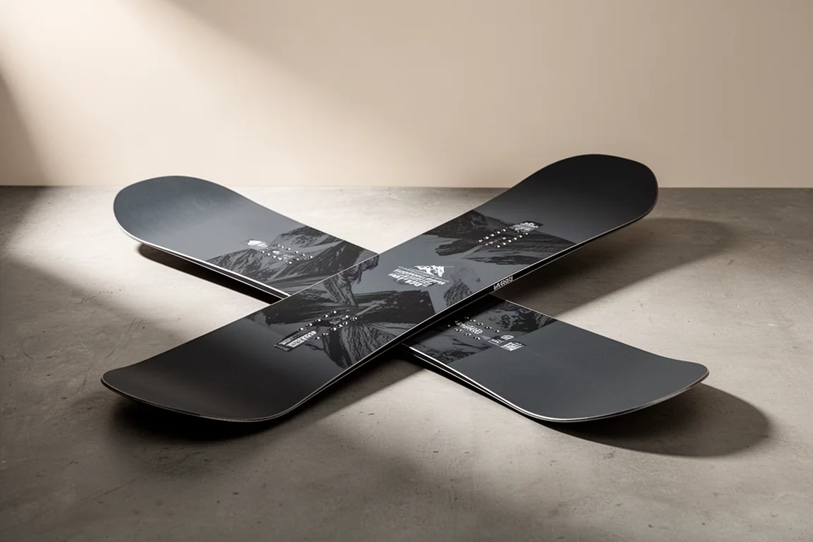 Deska snowboardowa Lib Tech Dynamo all-mountain stojąca pionowo na drewnianej podłodze