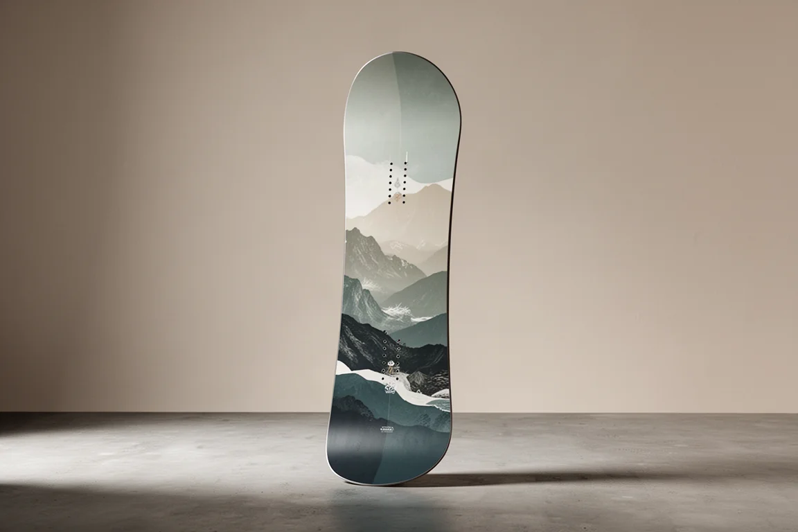 Lib Tech MC Wavefinder 3 snowboard rechtopstaand op een betonnen ondergrond