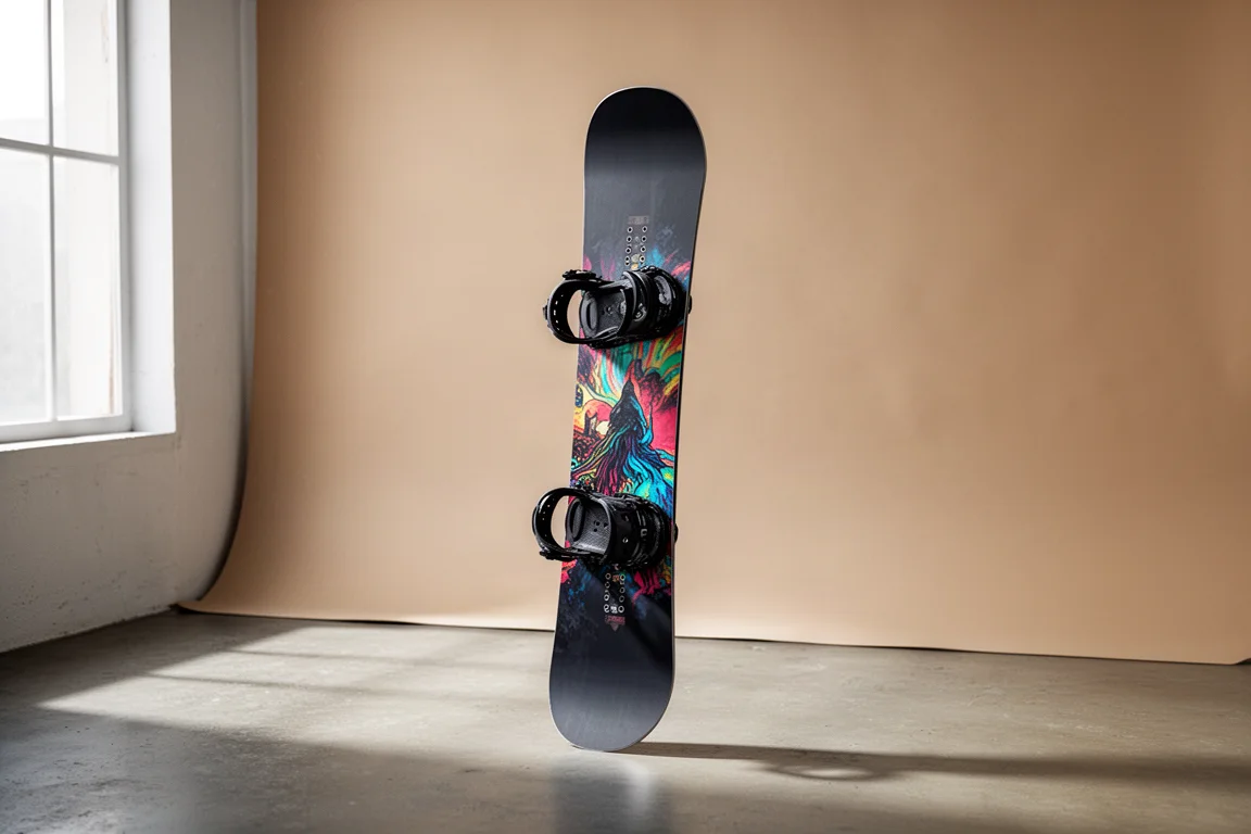 Lib Tech T.Rice Pro snowboard standing upright on a neutral studio backdrop