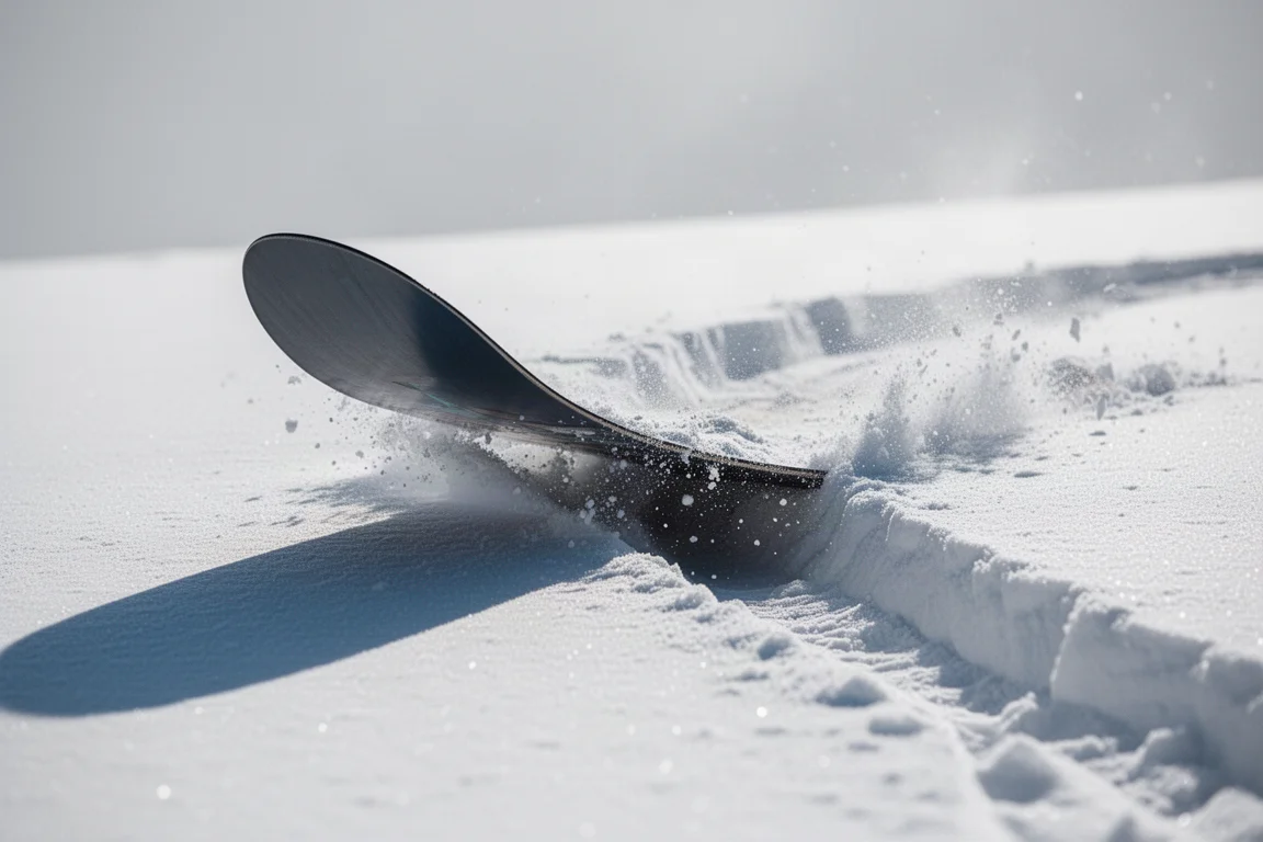 Snowboarder launching off a jump in a terrain park