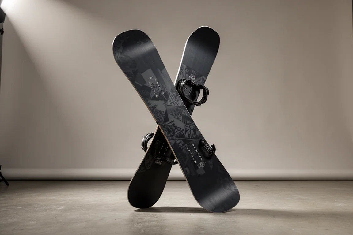 Lib Tech TRS snowboard standing upright on a concrete surface