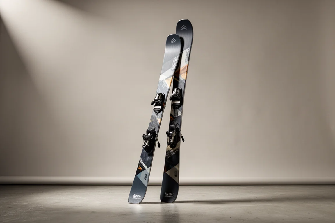 Narta all-mountain Liberty Horizon 100 stojąca pionowo na szarym tle