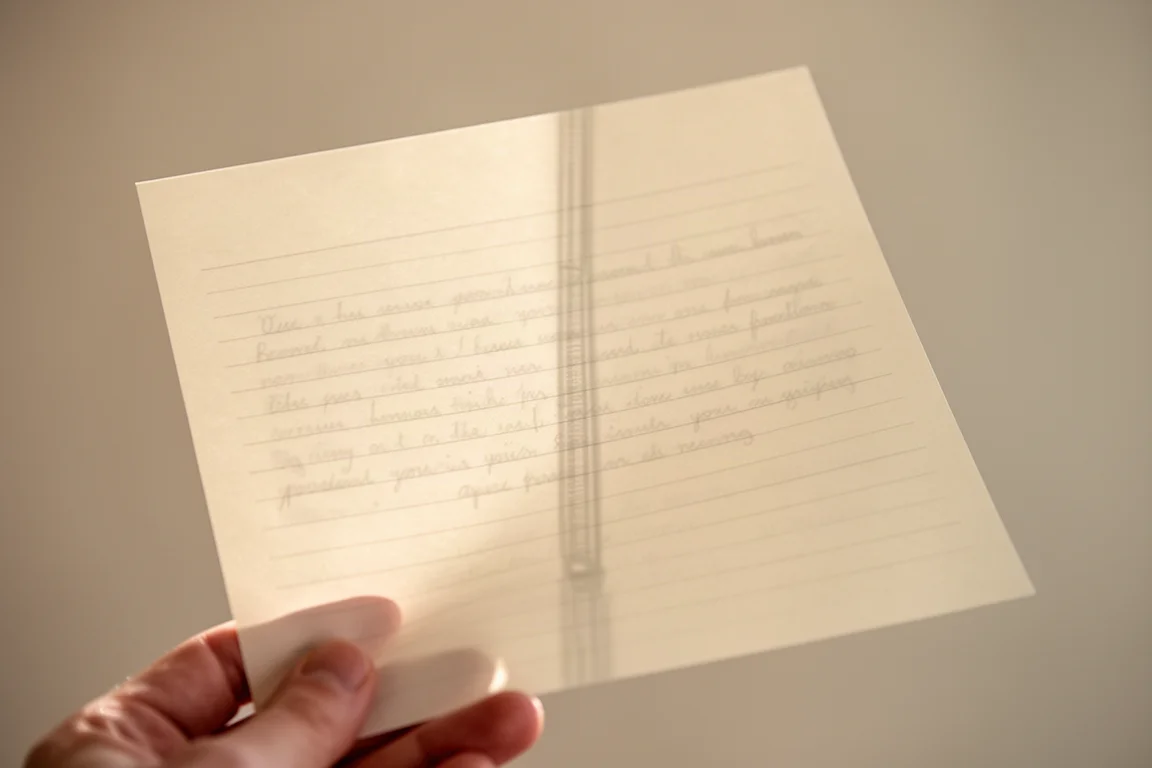 Back of a handwritten page showing clean reverse side with minimal show-through