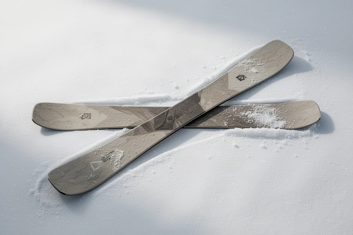 Draufsicht auf ein Ski-Profil mit Tip-Rocker und Early Taper
