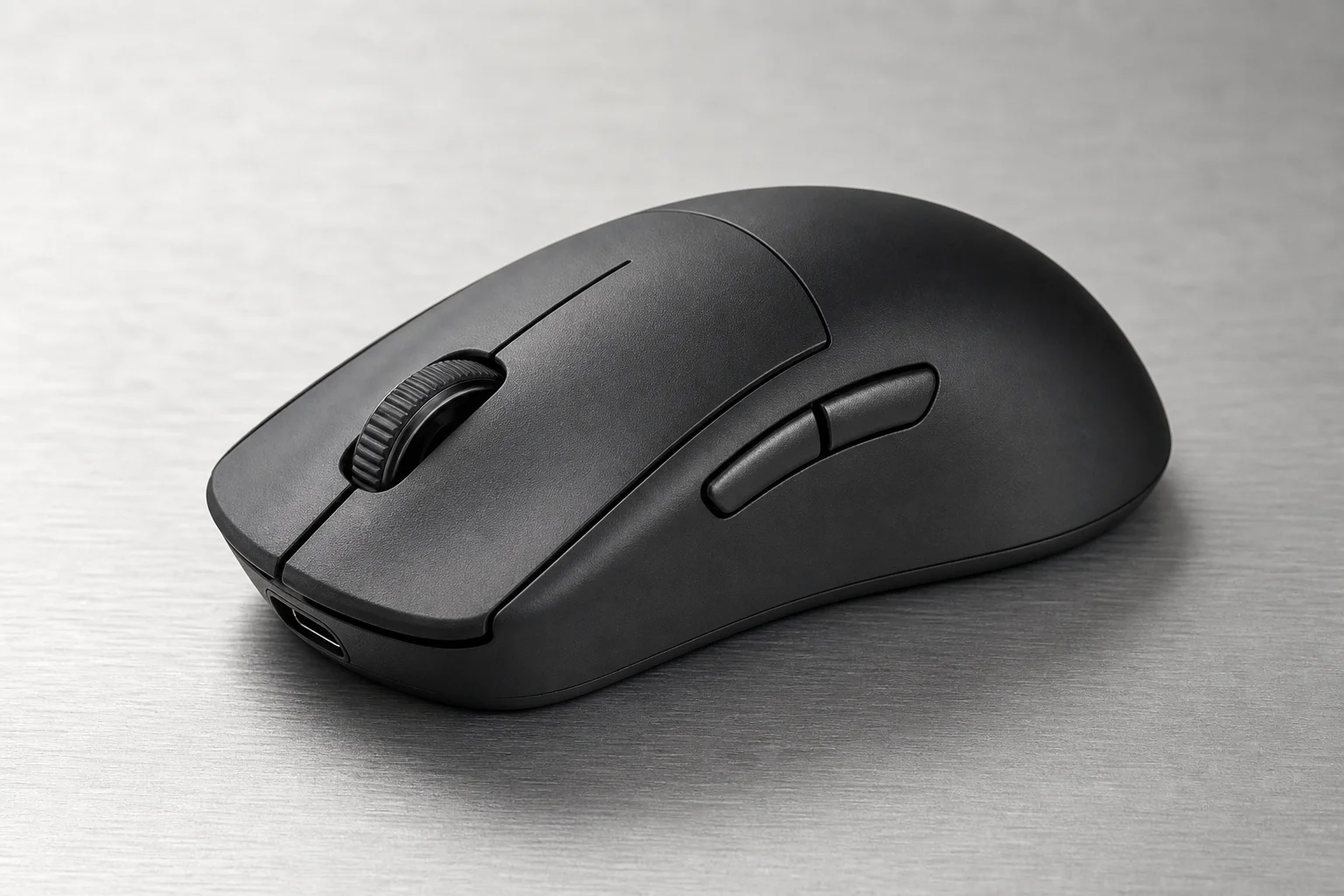 Logitech Pro X2 SUPERSTRIKE gaming mouse on brushed aluminium surface