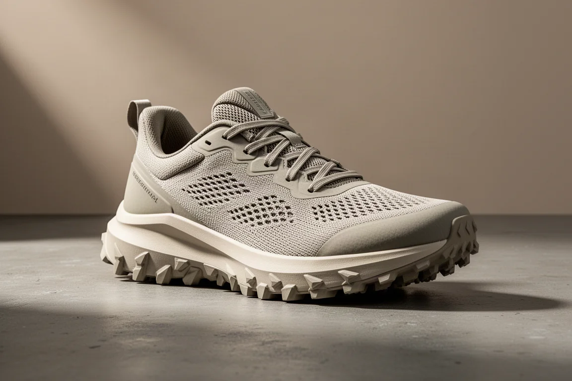 Lululemon Beyondfeel daily running shoe on a matte concrete surface