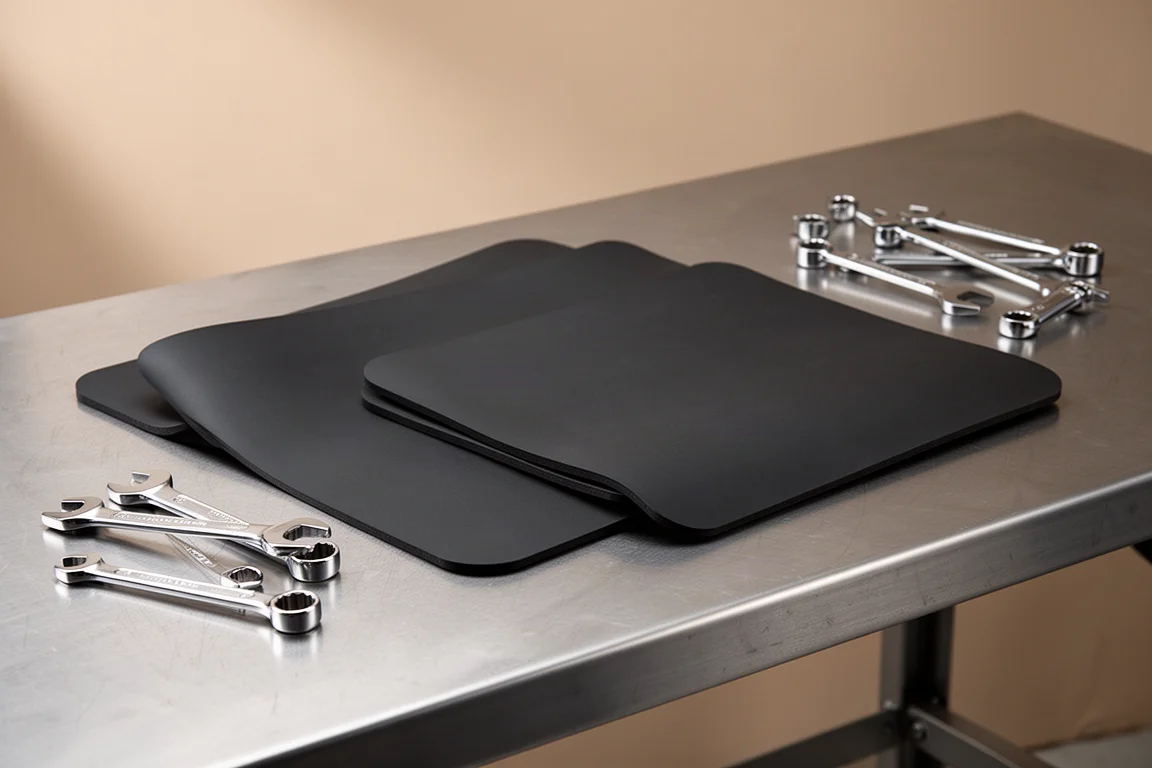 Zwei magnetische Werkzeugmatten zum visuellen Vergleich nebeneinander