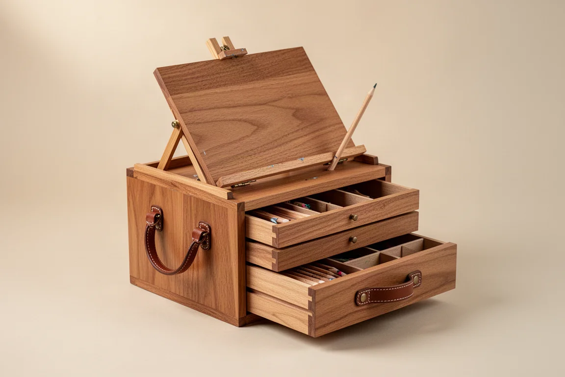 Maiden Three Drawer Artist Supply Storage Box with Easel product image