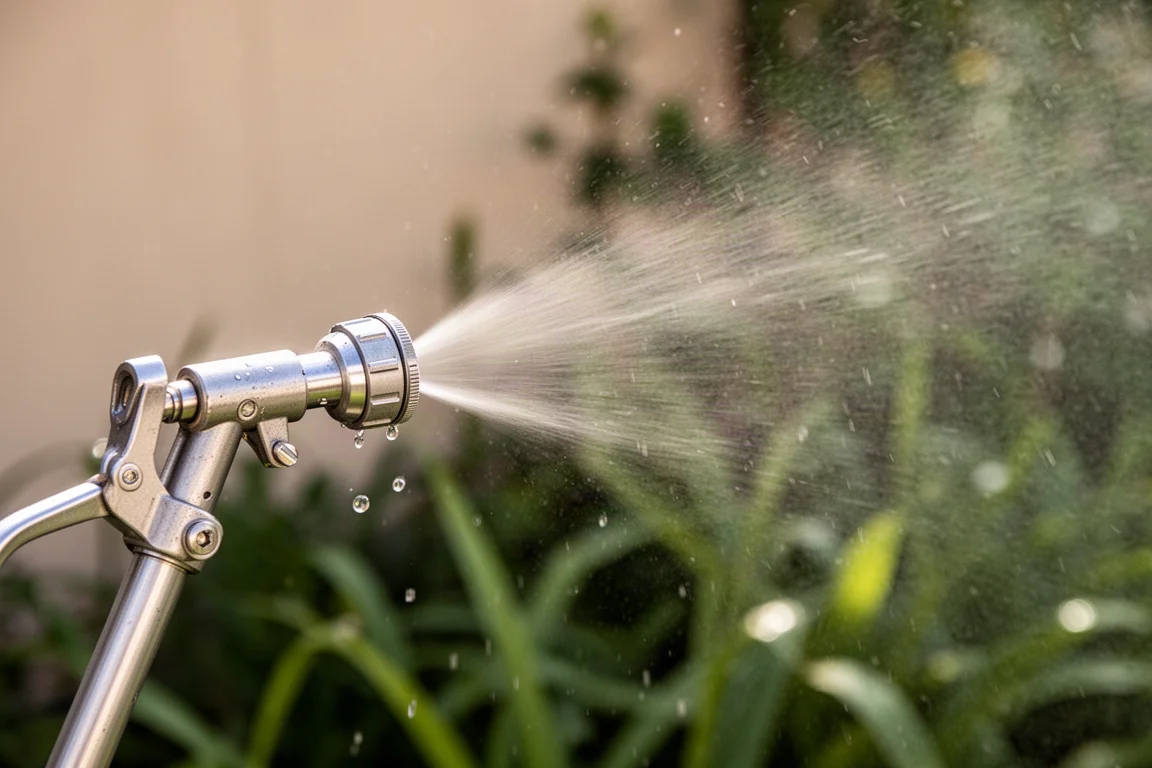 Adjustable lance nozzle switching between jet and mist spray patterns