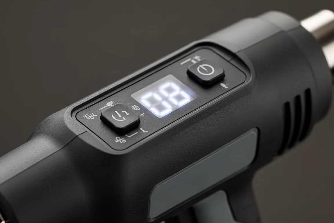 Pannello di controllo digitale della pistola termica con temperatura e velocità di ventilazione