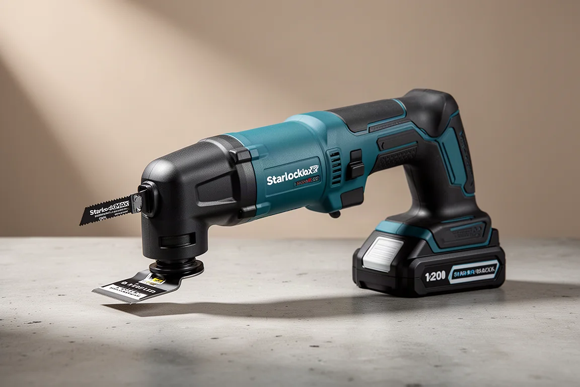 Makita 40V Max XGT oscillating multi-tool on a concrete surface