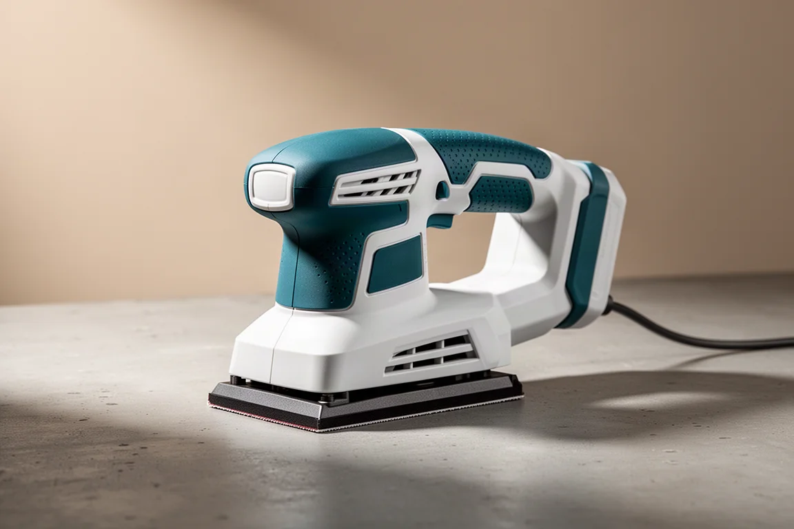 Makita BO00007CG third sheet sander on a concrete surface