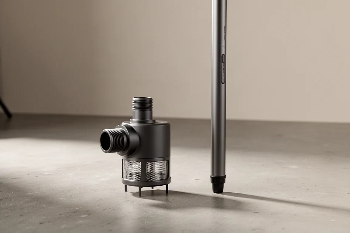 Makita-Pumpenaufsatz und Milwaukee M12 Stick Pump auf einem Betonboden