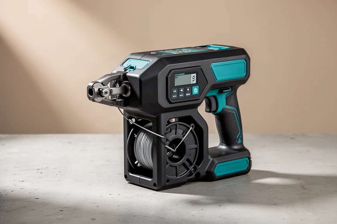 Makita XGT cordless rebar tier on a concrete surface