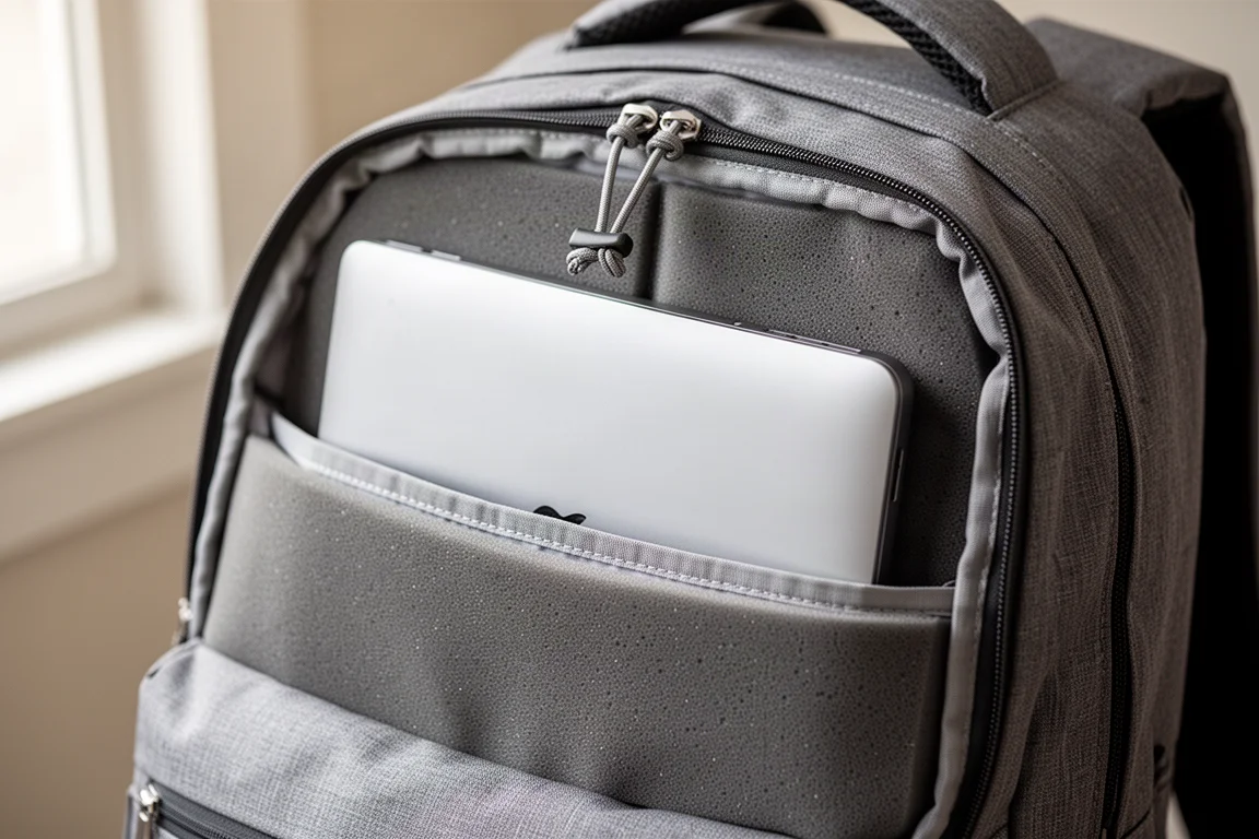 Compartiment rembourré contenant un ordinateur portable 15 pouces dans le sac à dos
