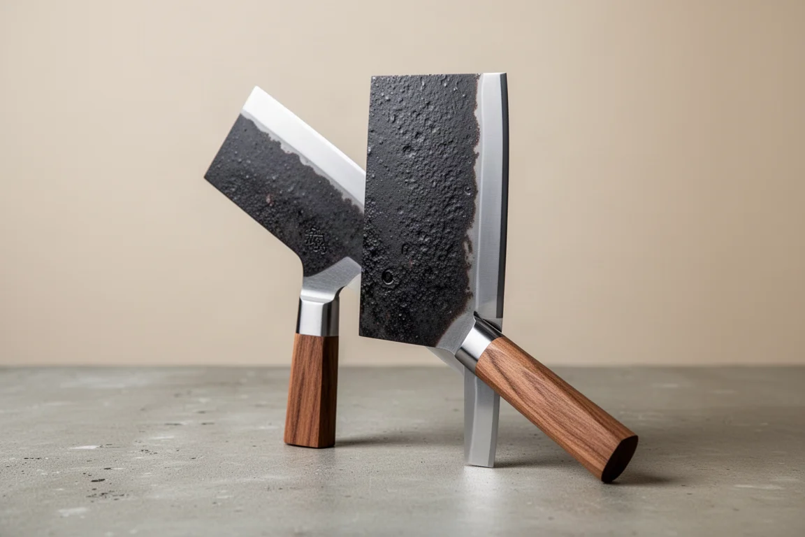 Matsubara Hamono Shirogami Stainless Clad Kurouchi Nakiri product image