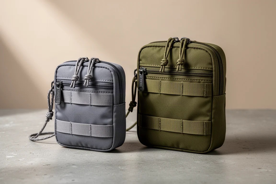 Organizer da tasca Maxpedition Platty 4x6 e 5x7 affiancati sul calcestruzzo