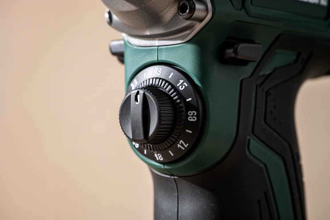Close-up of a rotary power setting dial on an impact wrench body