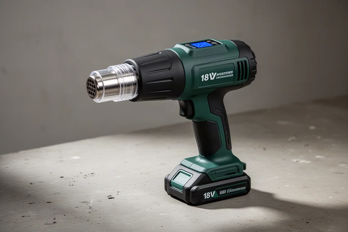 Metabo HPT 18V cordless heat gun on a concrete workshop surface
