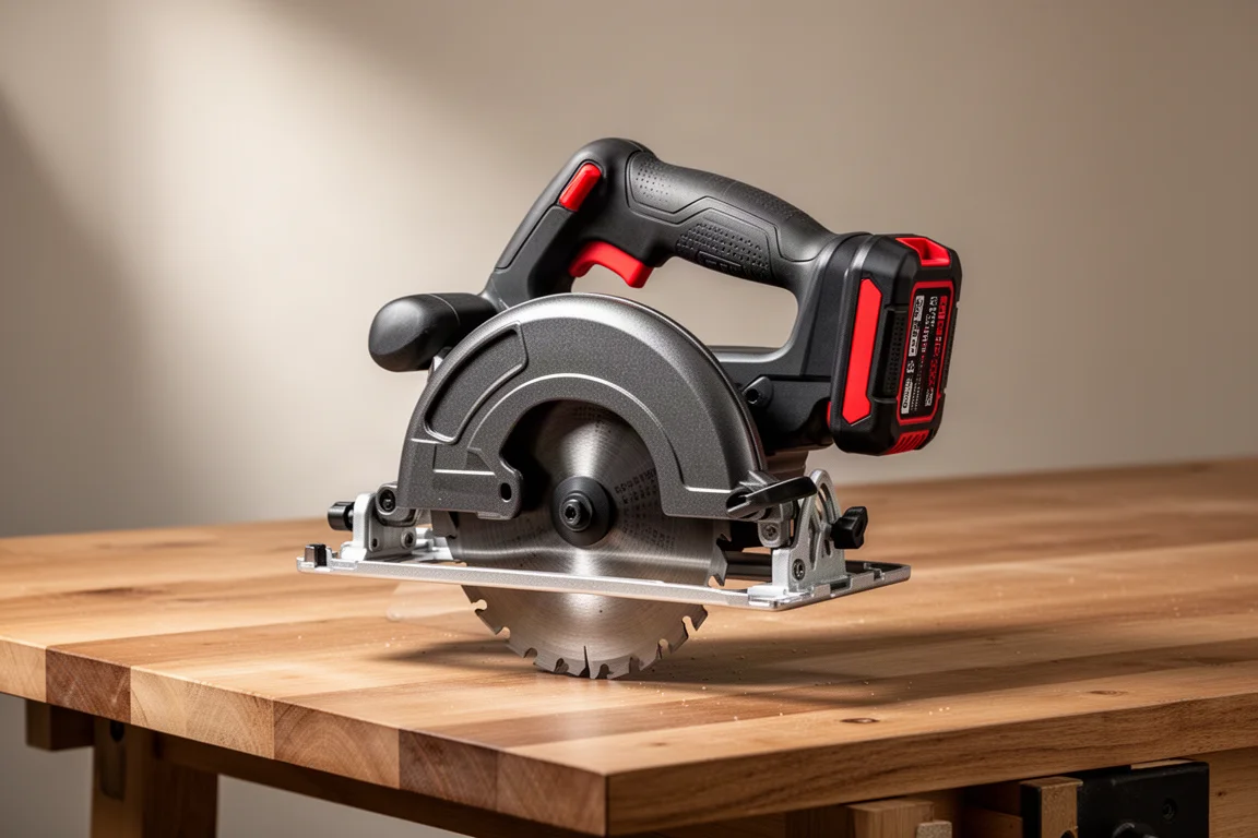 Metabo HPT 36V Rear Handle Circular Saw auf einer Werkbank