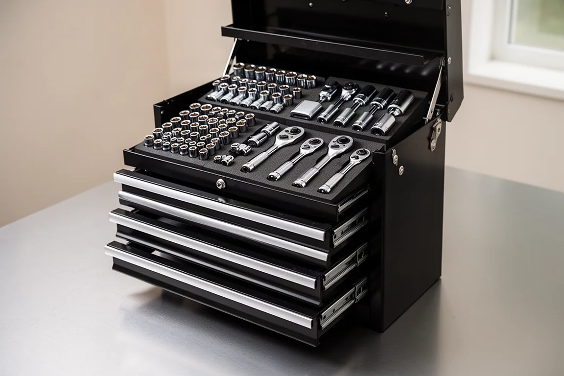 Milwaukee 242-Piece Ratchet and Socket Set with Packout Four Drawer Toolbox product image