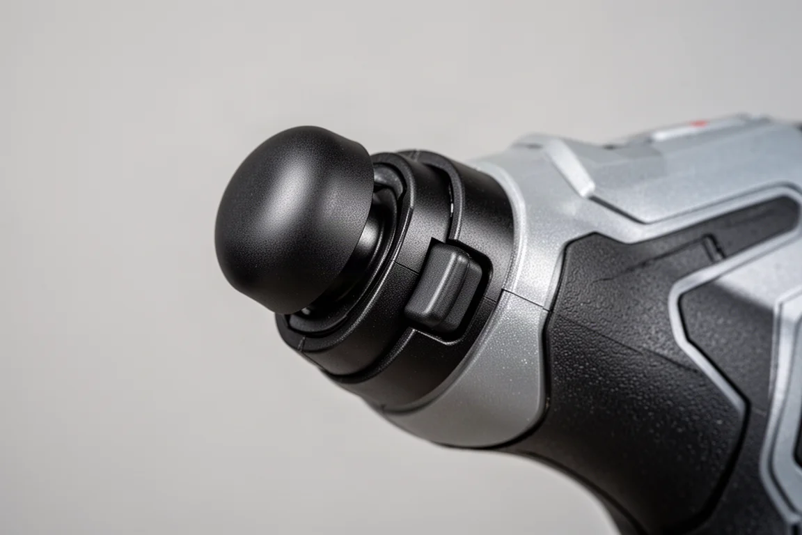 Nahaufnahme eines Paddle-Switch-Trigger-Caps, das in einen Ratschengriff geschoben wird