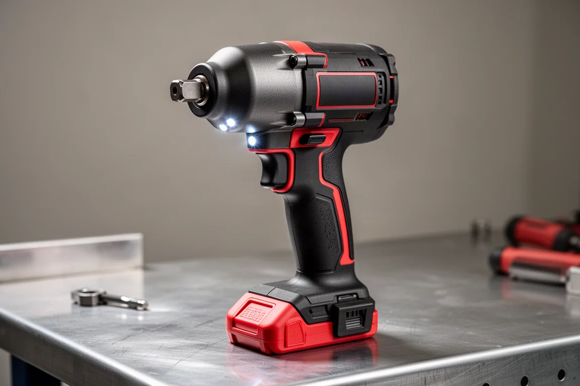 Milwaukee M18 3062 impact wrench standing on a workshop bench