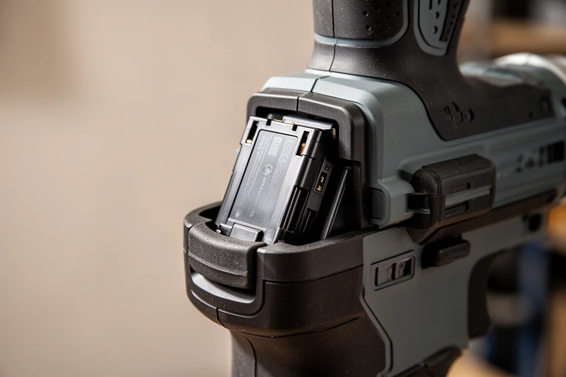 Batteria che scorre nel corpo di una chiave ad impulso