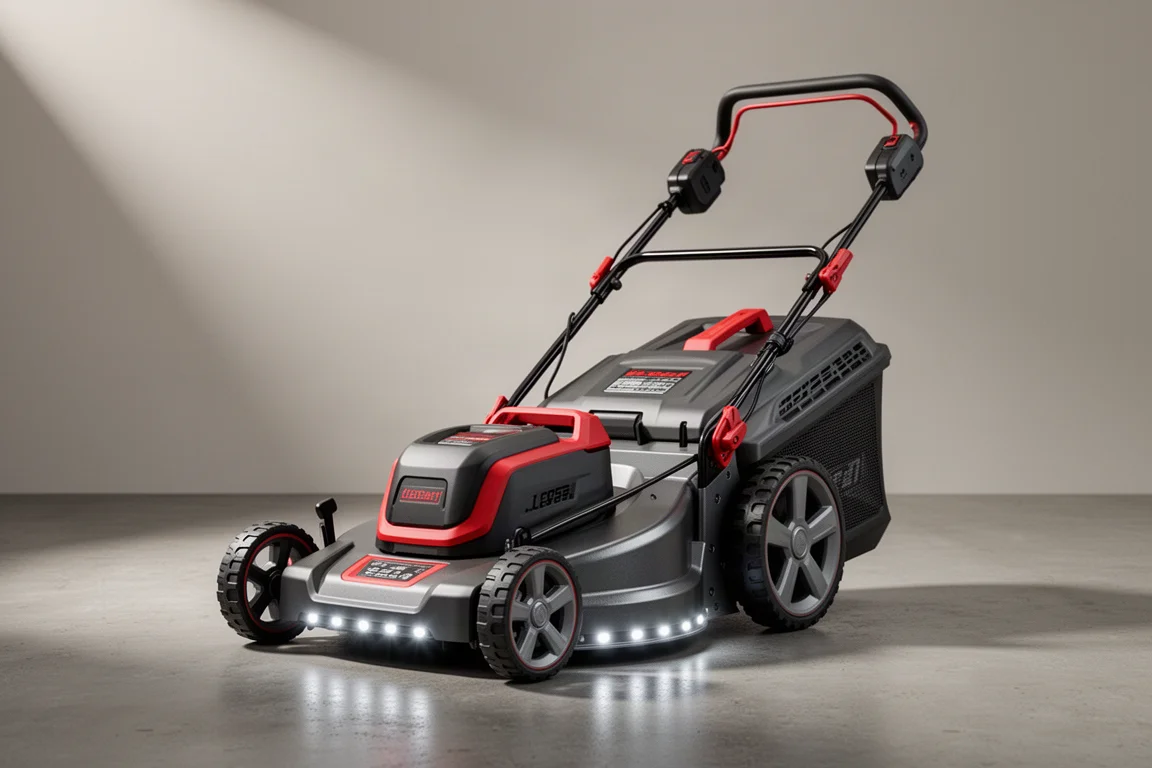 Milwaukee M18 Fuel 無線推進式割草機置於混凝土表面