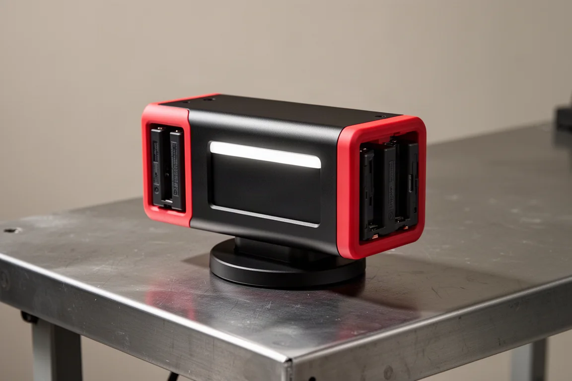 Milwaukee M18/M12 Gang Box Rapid Charger on a steel workbench