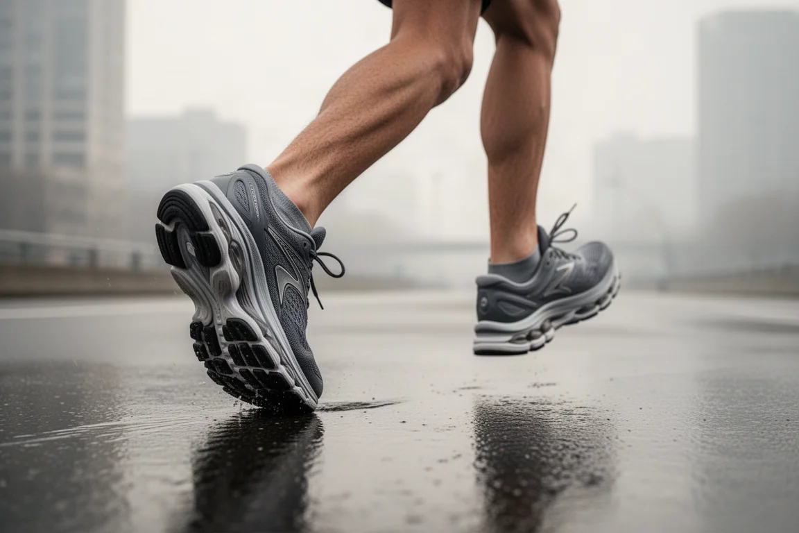Hardloper loopt ontspannen langs een kanaalpad tijdens een rustige training