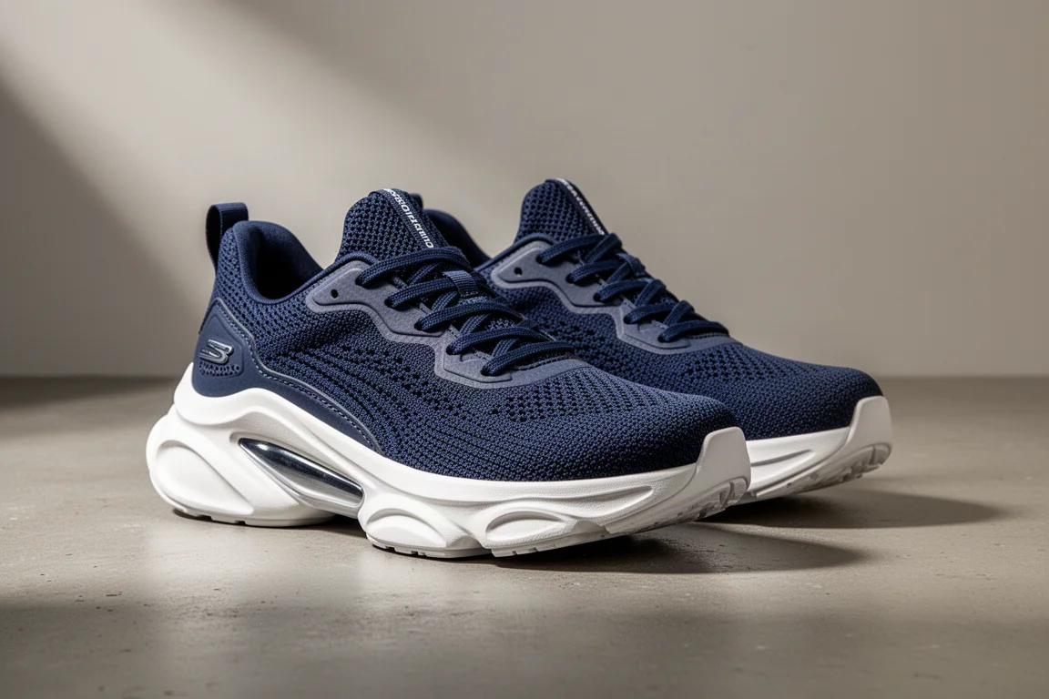 Mizuno Neo Vista 2 max-cushion running shoes in navy on concrete surface