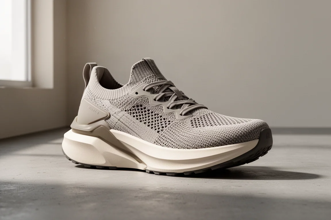 Chaussure de running Mizuno Neo Vista 3 avec une semelle intermédiaire épaisse en mousse sur une surface en béton