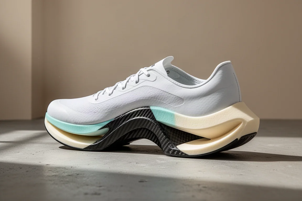 Mizuno Wave Rebellion Pro 2 racing shoe with sculpted center-weighted midsole on concrete