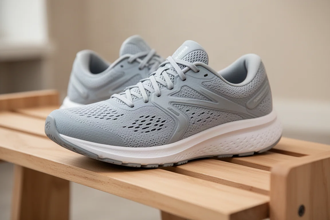 Running shoe upper close-up showing the secure midfoot fit
