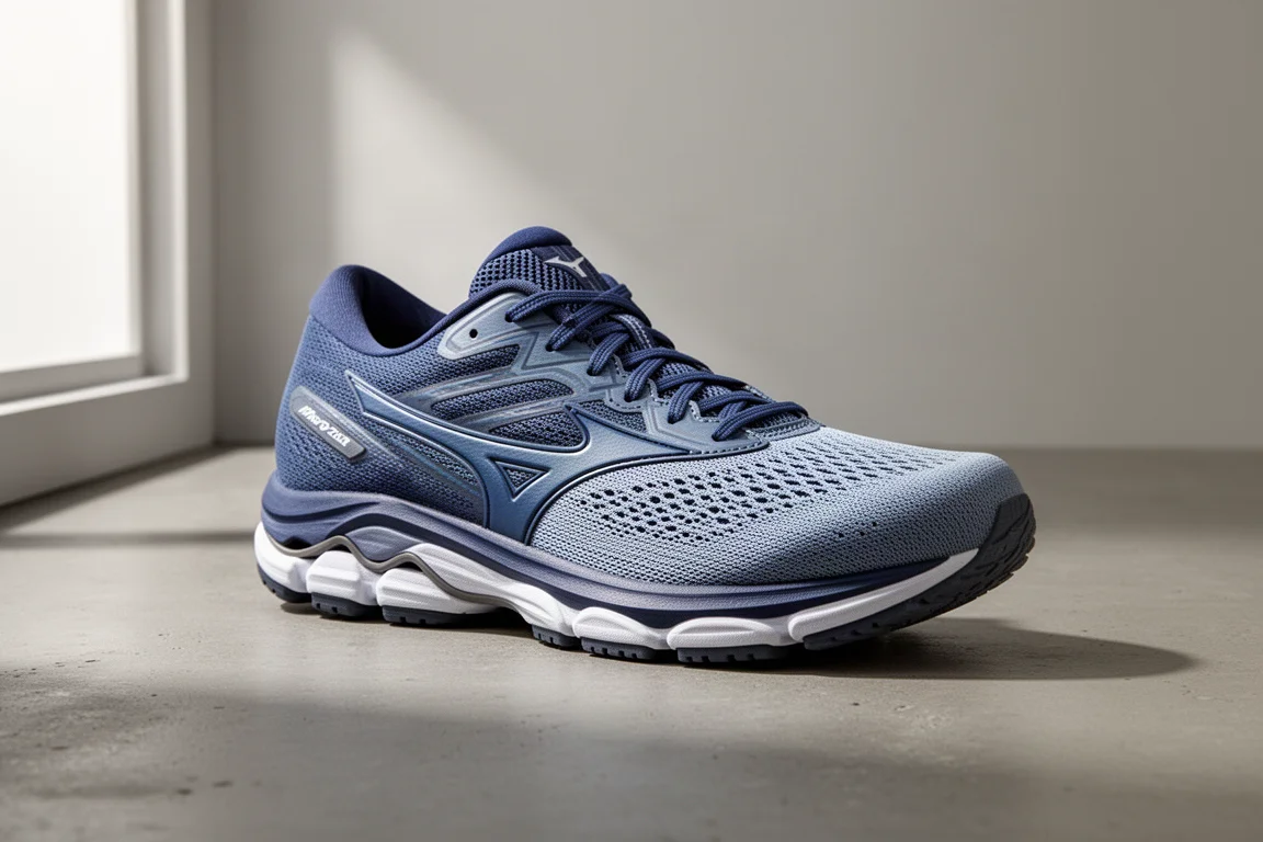 Mizuno Wave Rider 26 running shoe on a matte concrete surface