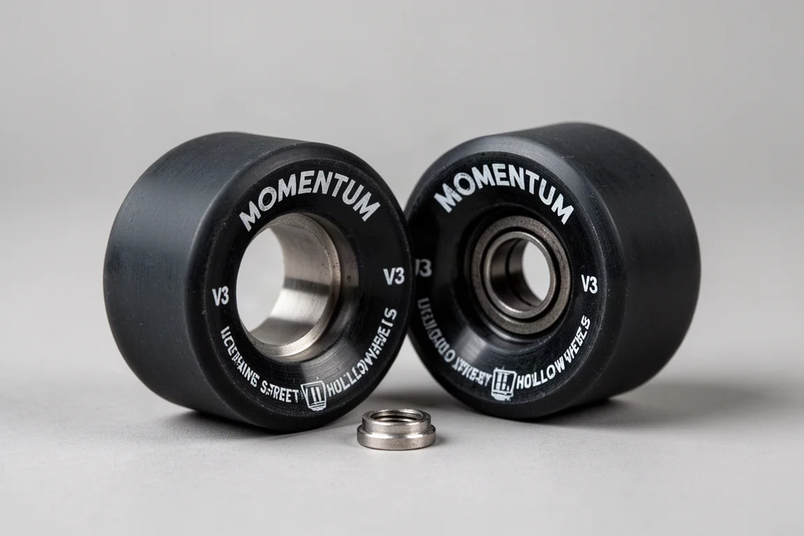 Momentum Hollow Wheels V3 105mm 聚氨酯輪，可見中空核心