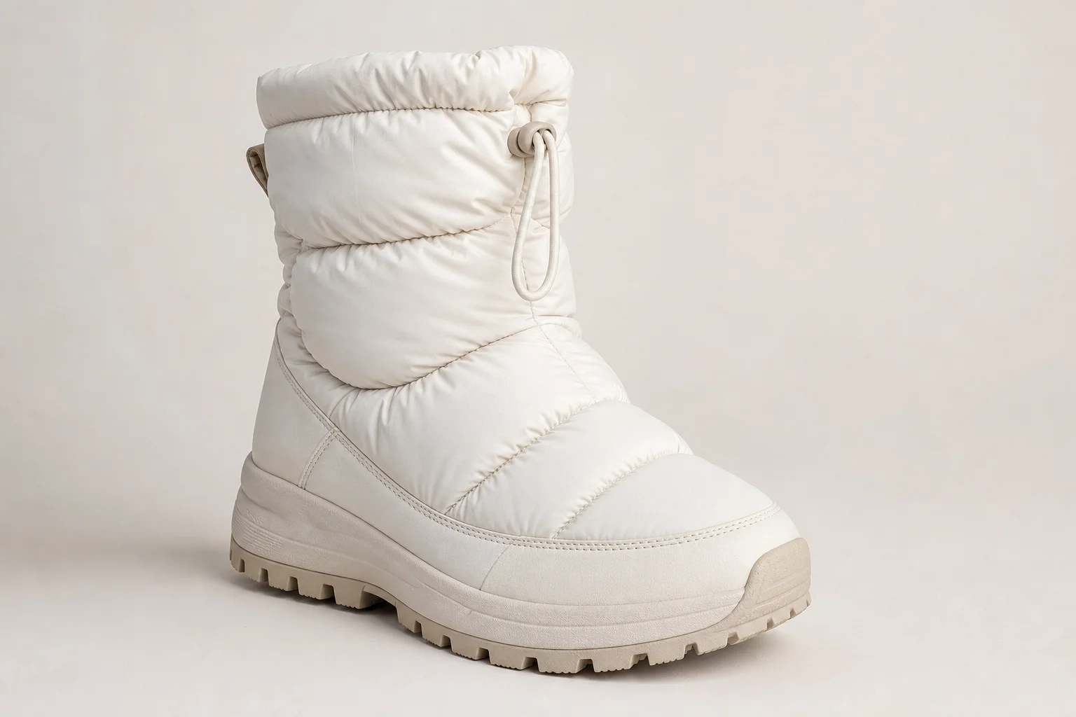 Collection de bottes d'hiver variées disposées sur une surface en béton