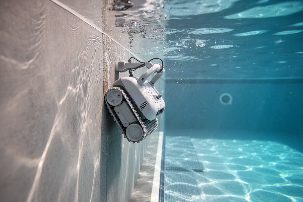 Robot pulipiscine che scalda la parete della piscina e pulisce la linea d'acqua